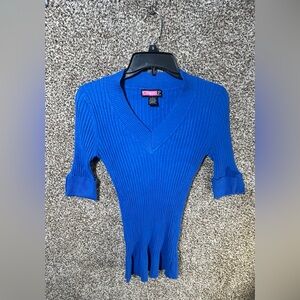 Say What? Vibrant Blue Ribbed Sweater